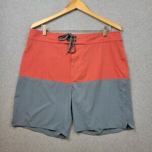 Prana Board Shorts‎ Mens Size 35 Drawstring Quick-Dry Zip Pocket Surf Beach